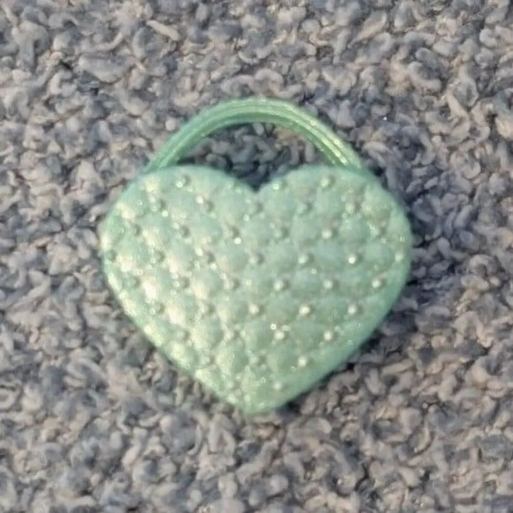 Fashion Doll Mint Green Quilted Embellished Heart Shaped Hand Bag Accessory